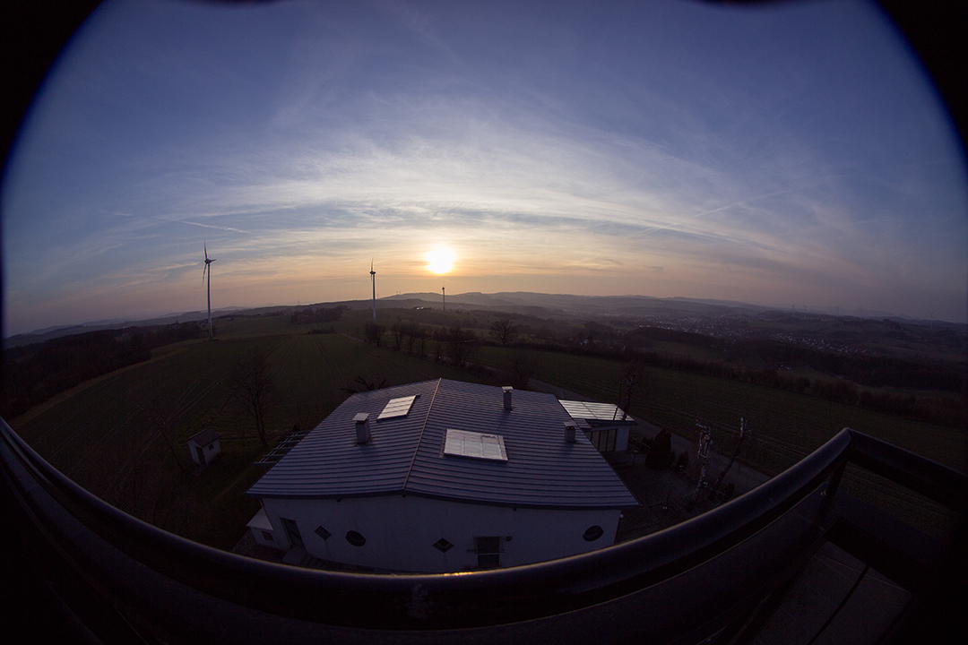 Fisheye Landschaft Sonnenuntergang